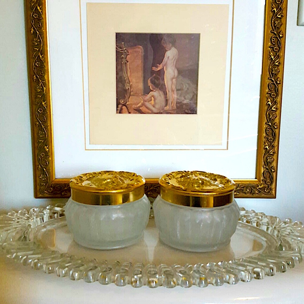 Vintage 1970's Estee Lauder Face Powder Jars